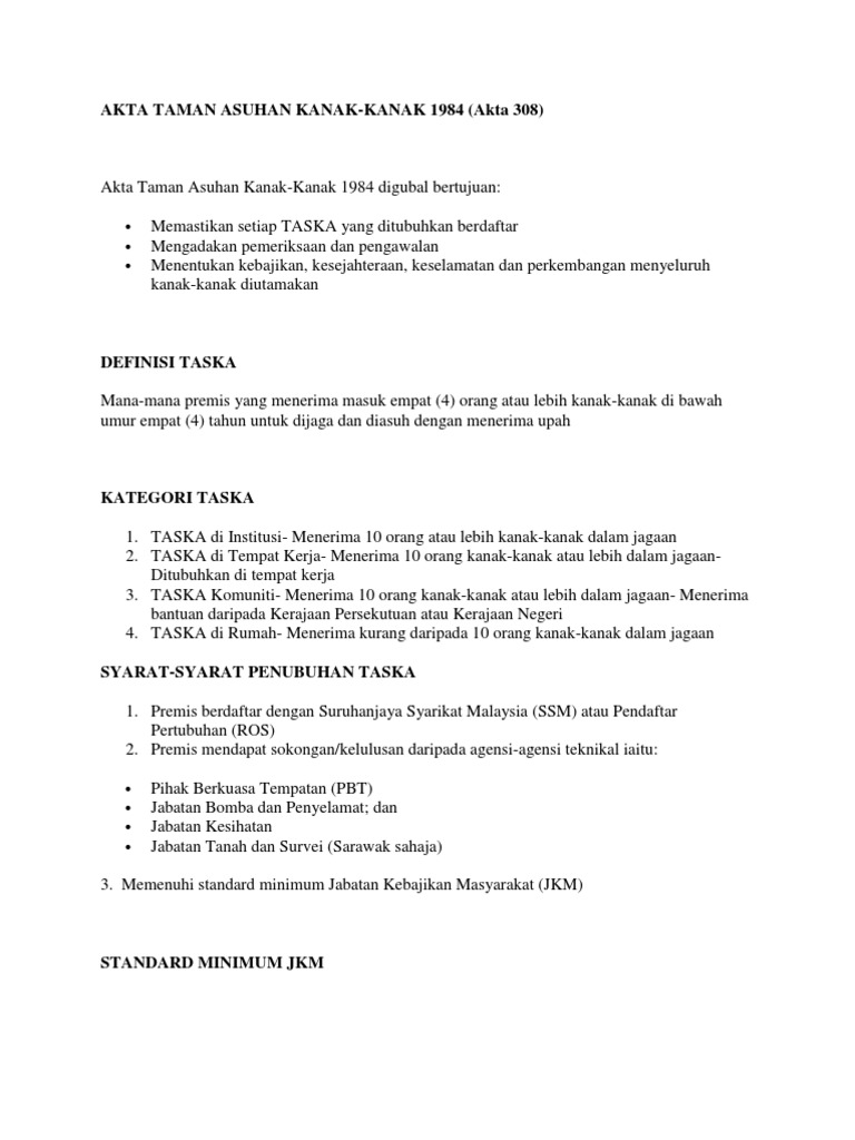 Akta Taman Asuhan Kanak  PDF