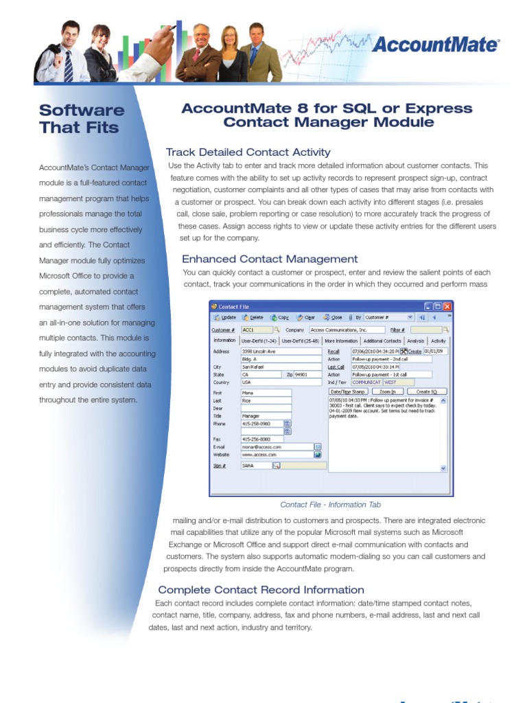 AM8 SQL EXP Contact Manager | PDF | Sales | Microsoft