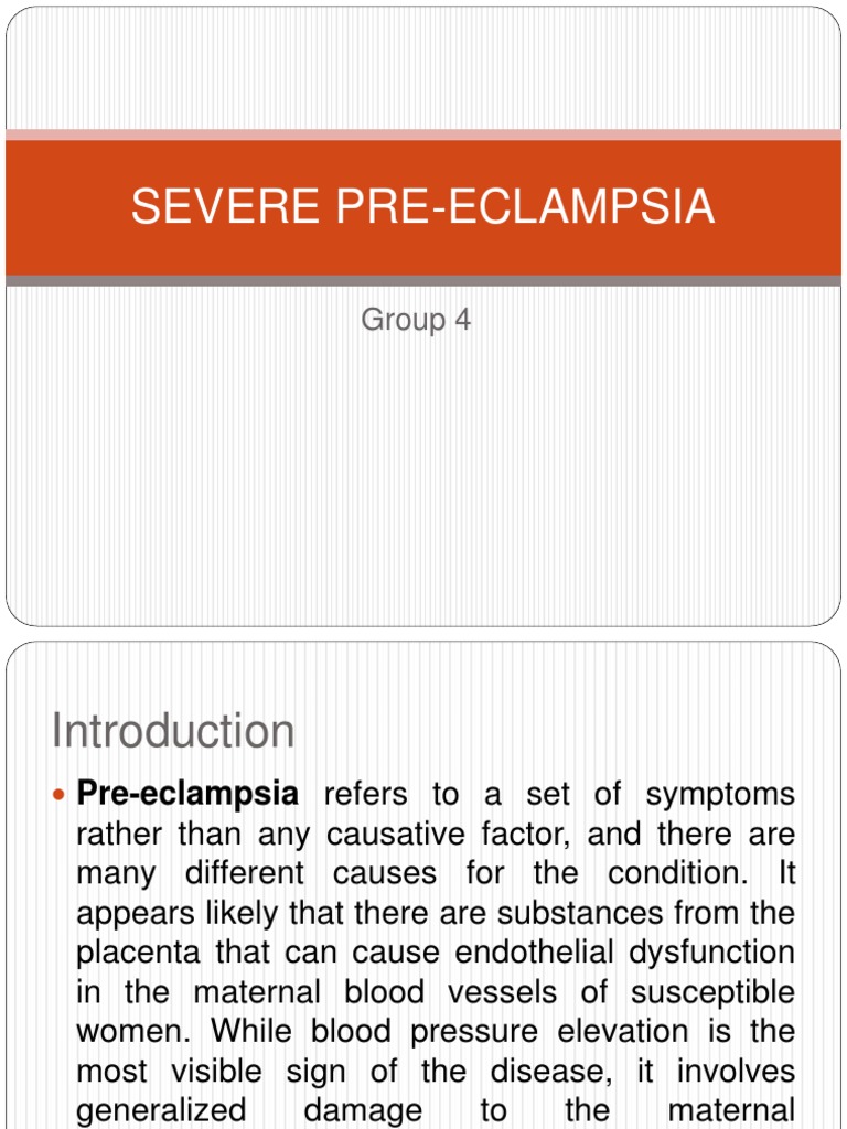 Severe Pre Eclampsia | PDF | Hypertension | Medical Specialties