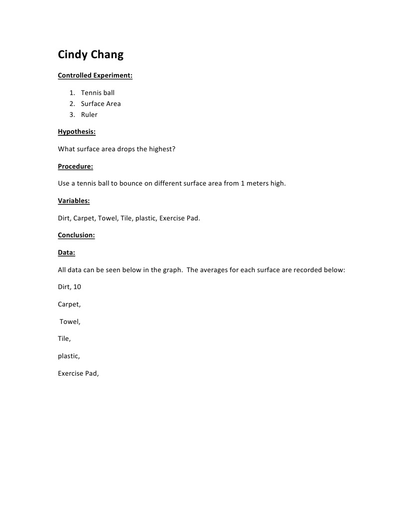Tennis Ball Bounce Experiment Results | PDF | Science & Mathematics