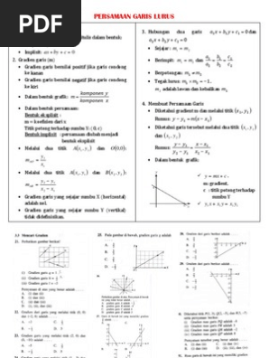 Rangkuman Persamaan Garis Lurus Pdf
