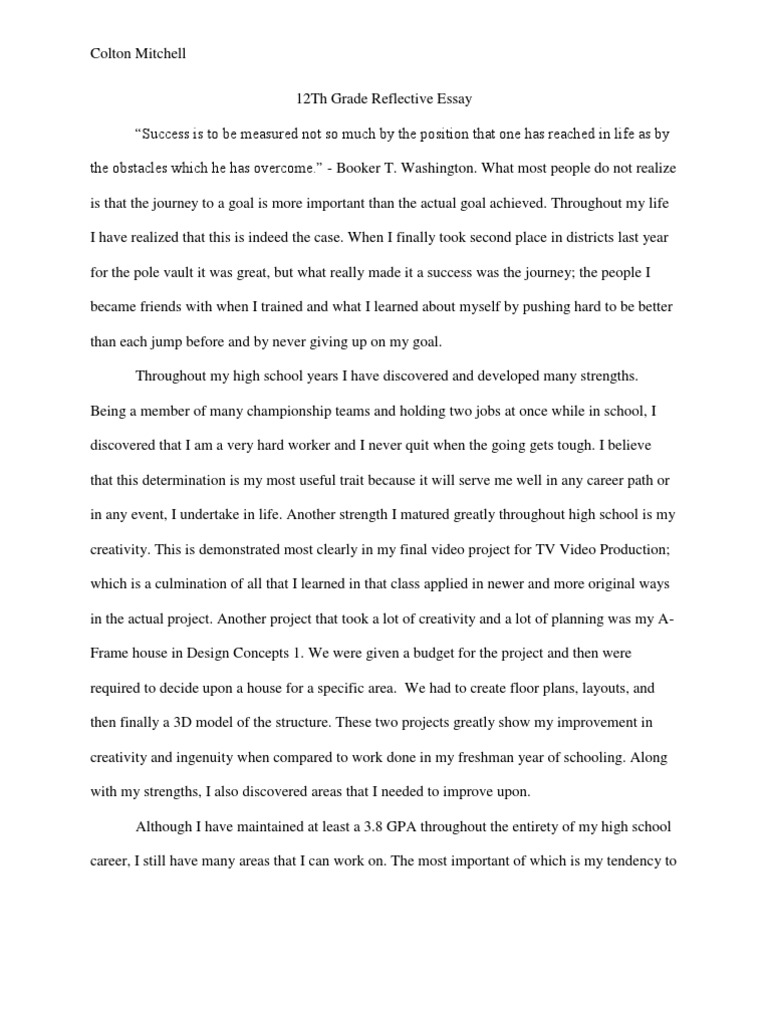 grade 12 essay