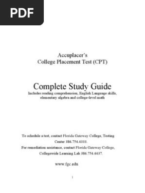 Accuplacer Complete Study Guide Review From Florida Gateway - 