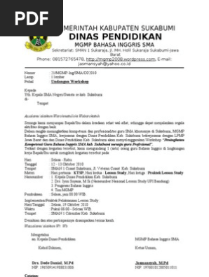 Surat Undangan Workshop Mgmp
