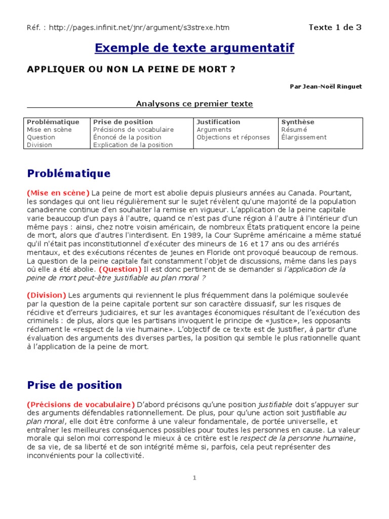 Texte D Opinion Exemple