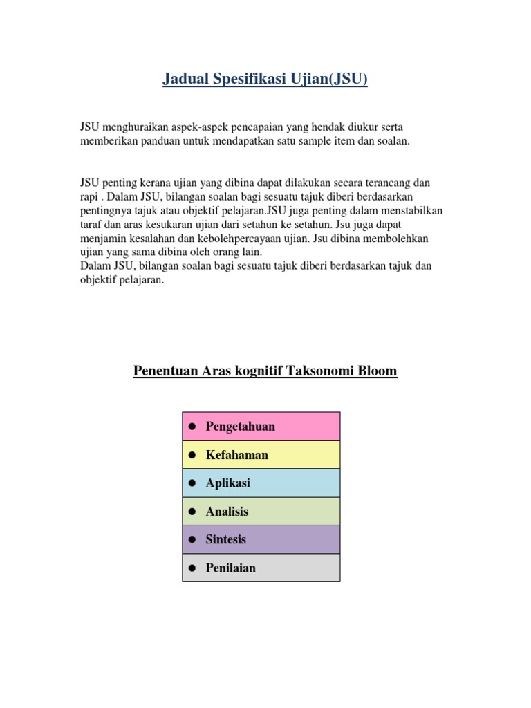 Jsu Set Soalan Objektif Bahasa Malaysia Tahun 4 Mengikut Aras Pdf