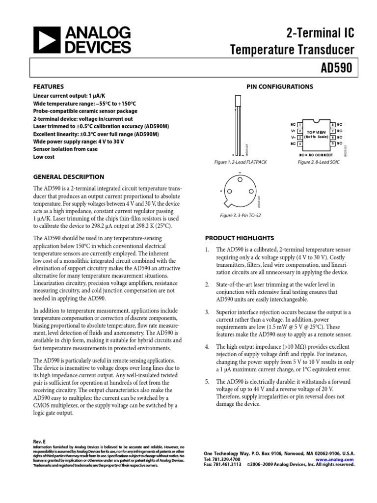 AD590 | PDF | Technology & Engineering