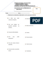 Examen de Reconocimiento de Los Materiales de Laboratorio