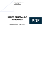 BANCO CENTRAL DE HONDURAS - Resolucion 114-3-99 Tarjetas de Crédito