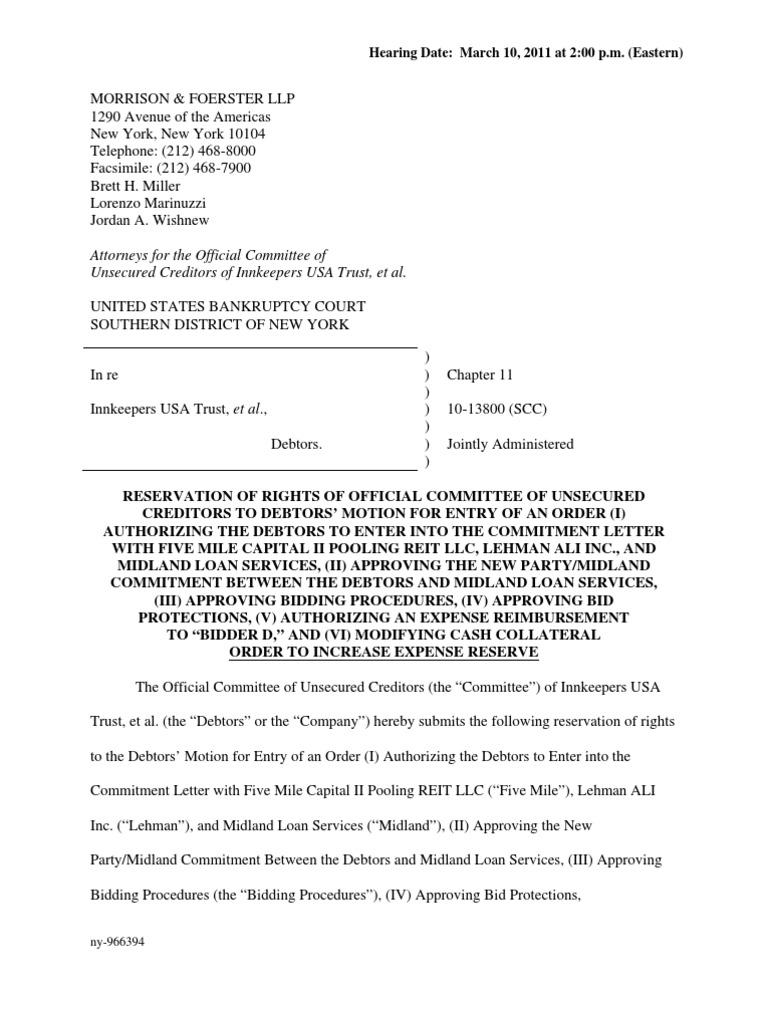 Attorneys For The Official Committee of Unsecured Creditors of