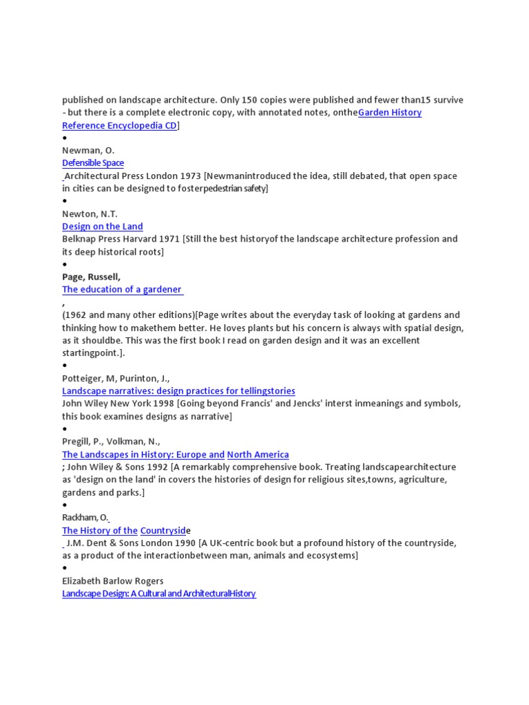 ランドスケープデザイン文化と建築の歴史の要約 情報