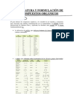 Nomenclatura y formulación de compuestos orgánicos