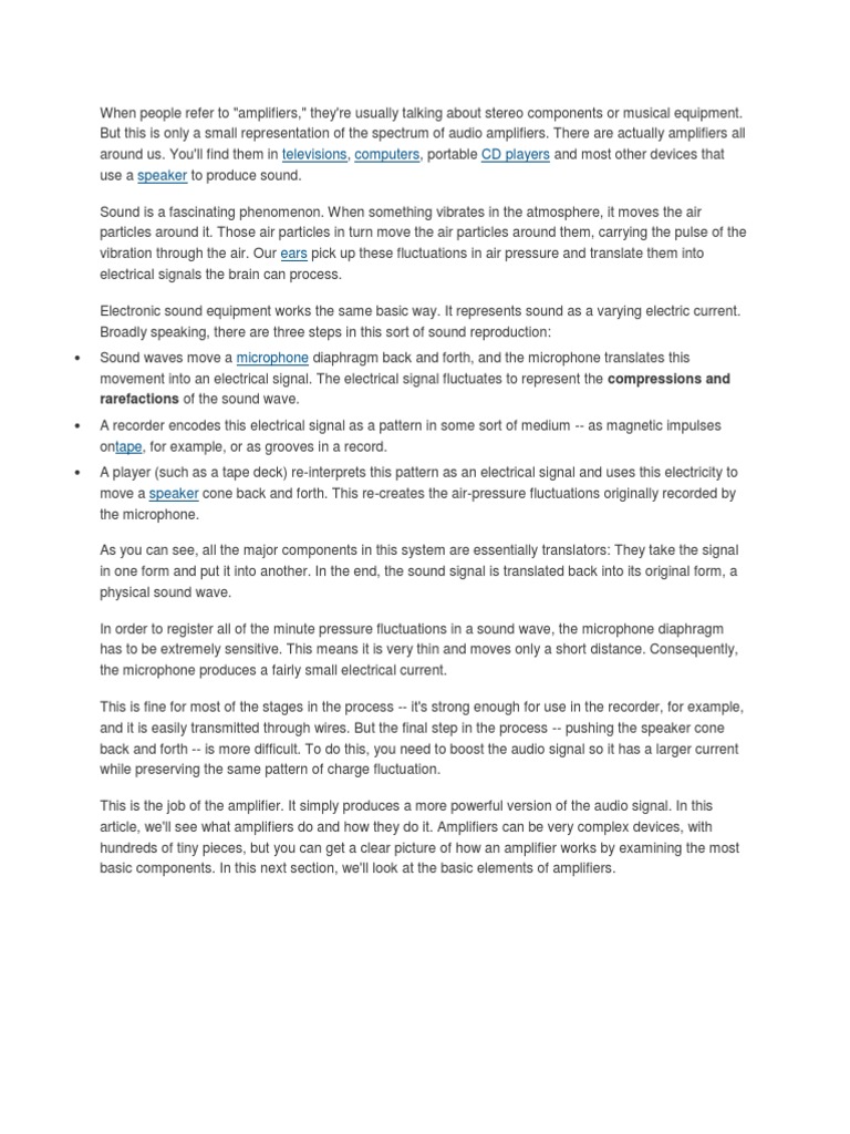 Understanding How Audio Amplifiers Work An Exploration of the Basic
