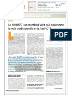 Le WebRTC: Un Standard Web Qui Bouleverse La Voix Traditionnelle Et La VolP OTT