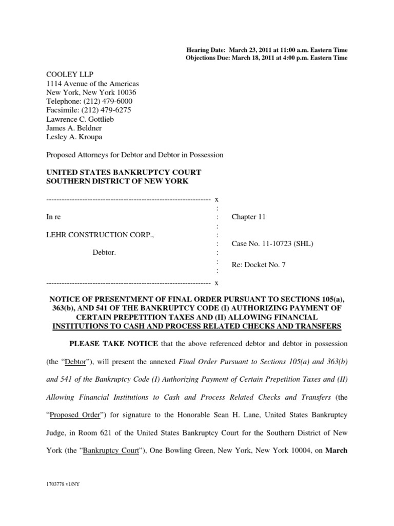 hearing-date-march-23-2011-at-11-00-a-m-eastern-time-objections-due