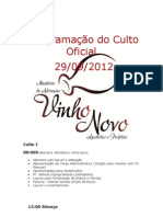 Programação Do Culto Oficial