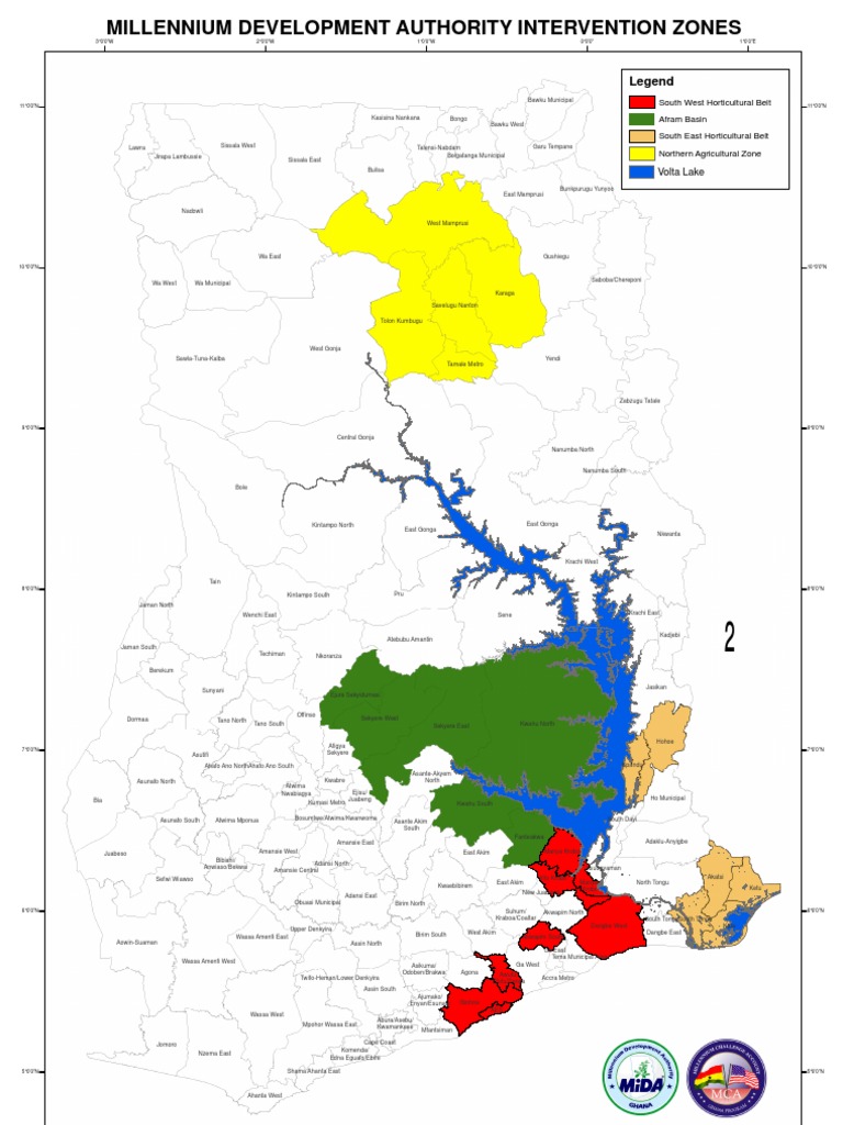 Millennium Development Authority Intervention Zones: Legend | PDF