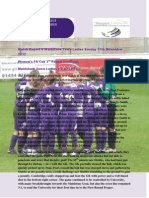 Match Report V Maidstone Town Ladies Sunday 11th November 2012 Women's FA Cup 3 Round Qualifying Maidstone Town Ladies 1-3 UPCWFC