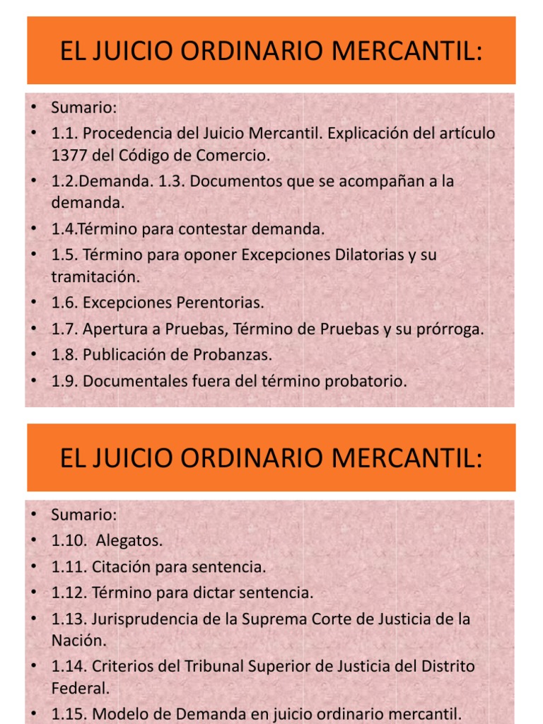 Juicio Ordinario Mercantil | PDF | Evidencia (ley) | Demanda judicial
