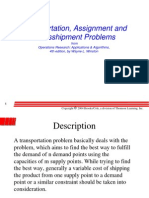 Transportation, Assignment and Transshipment Problems