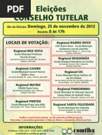 DATAS E HORARIOS ELEIÇÕES CONSELHO TUTELAR