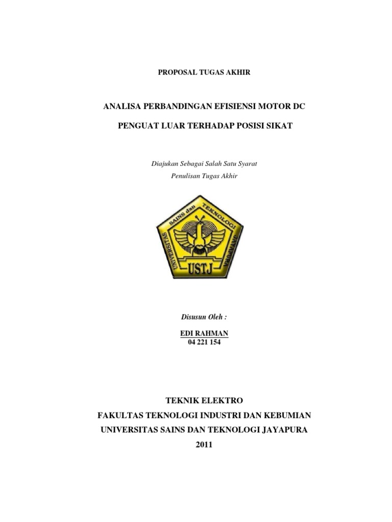 Contoh Proposal Ta Teknik Elektro Ustj