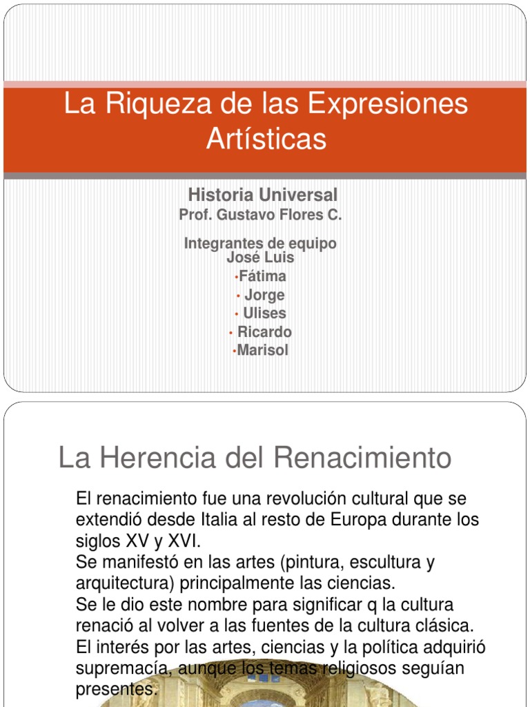 La Riqueza de Las Expresiones Artísticas PDF Barroco Renacimiento