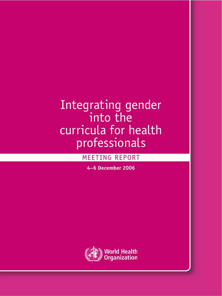 Integrating Gender Into Health Curriculum For Health Professionas | PDF ...
