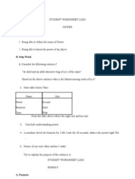 Student Worksheet