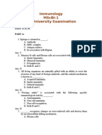 Immunology Mscbi-1 Preuniversity Examination: Part A