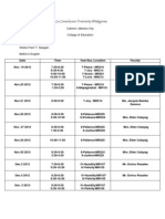 Schedule For Observation