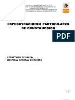 Especificaciones de construcción Hospital General de México