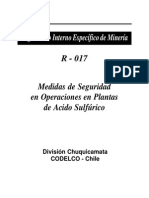 Medidas de Seguridad en Operaciones en Plantas de Acido Sulfurico