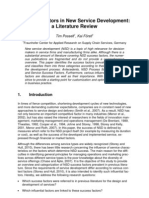 Success Factors in New Service Development: A Literature Review