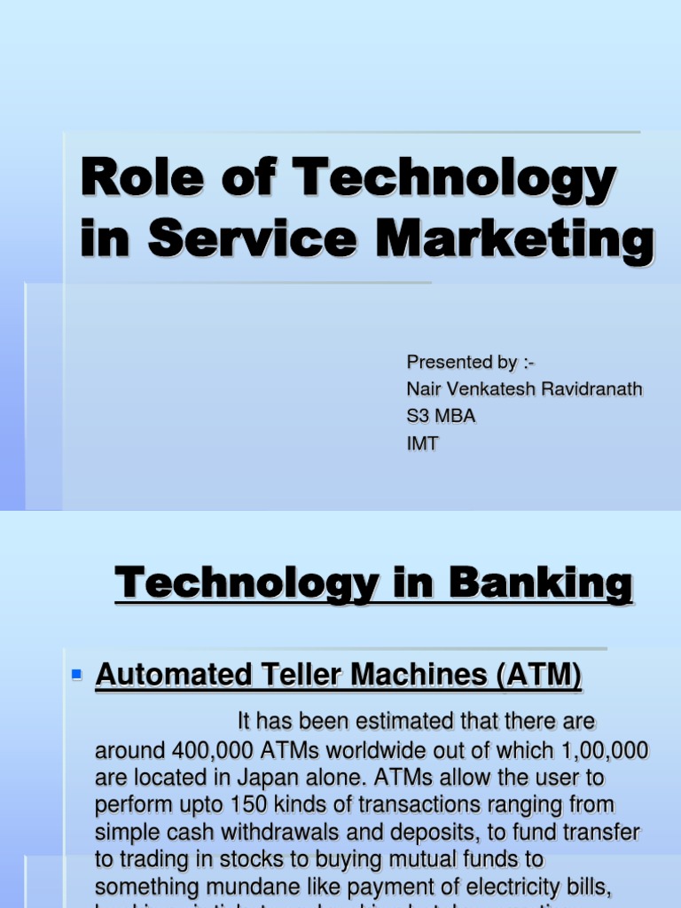 Role of Technology in Service Marketing | Download Free PDF | Automated
