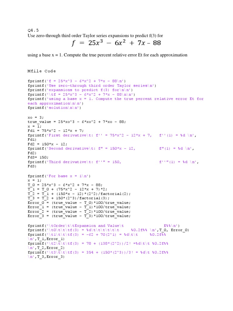 Taylor Series Expansion for f(3) | PDF | Computers