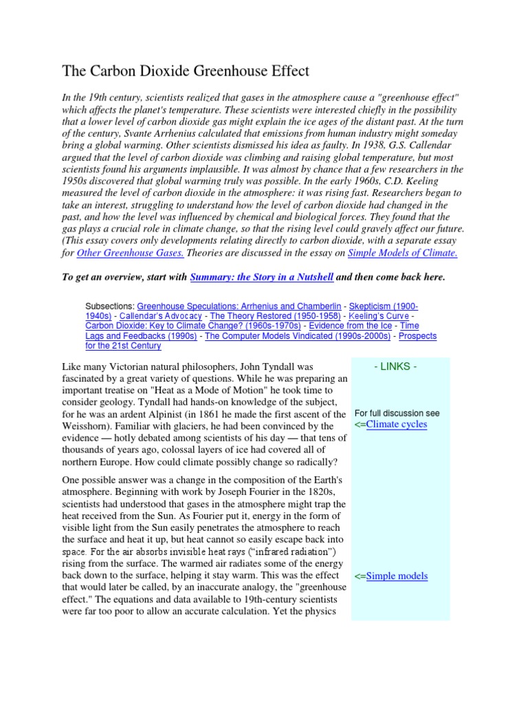 The Carbon Dioxide Greenhouse Effect | PDF | Greenhouse Effect ...