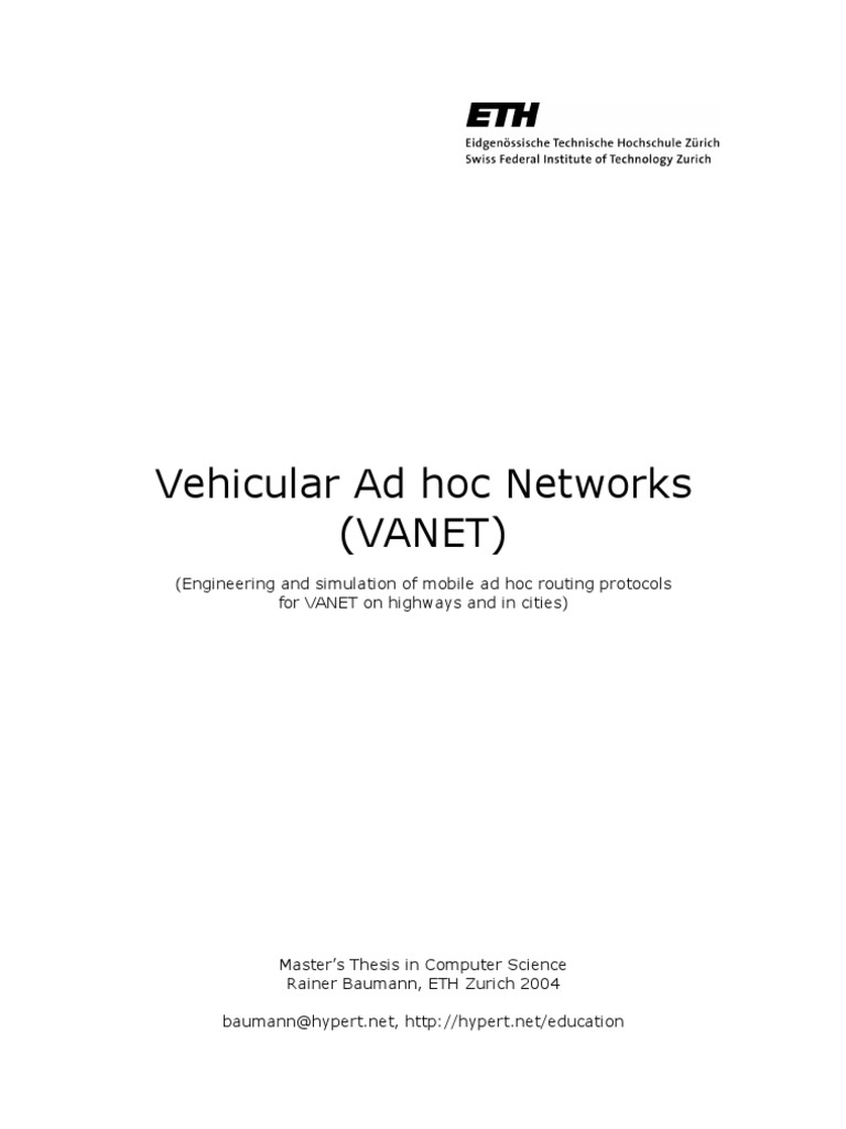 Vehicular Ad Hoc Networks (Vanet) | PDF