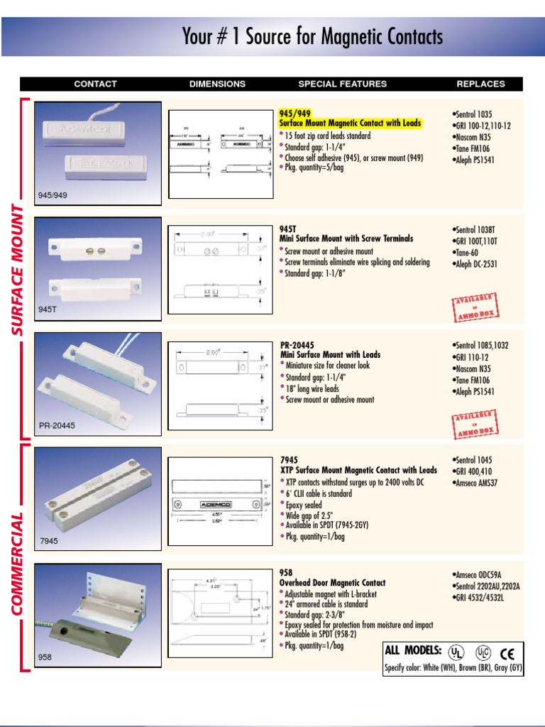 Wh Magnetic Door Contact Manufactured Goods Equipment