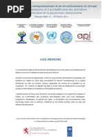 CNUCED UEMOA - Aide Memoire Bamako 2011