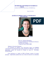 Lettres Aux Academies Des Sciences en Demandant La Justice Et Liberte Pour La Sociologue Pinar Selek