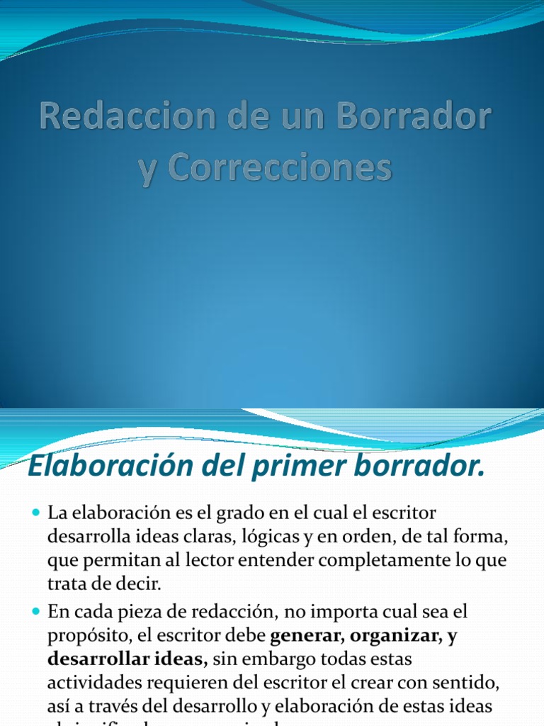 Redaccion de Un Borrador y Correcciones Correo
