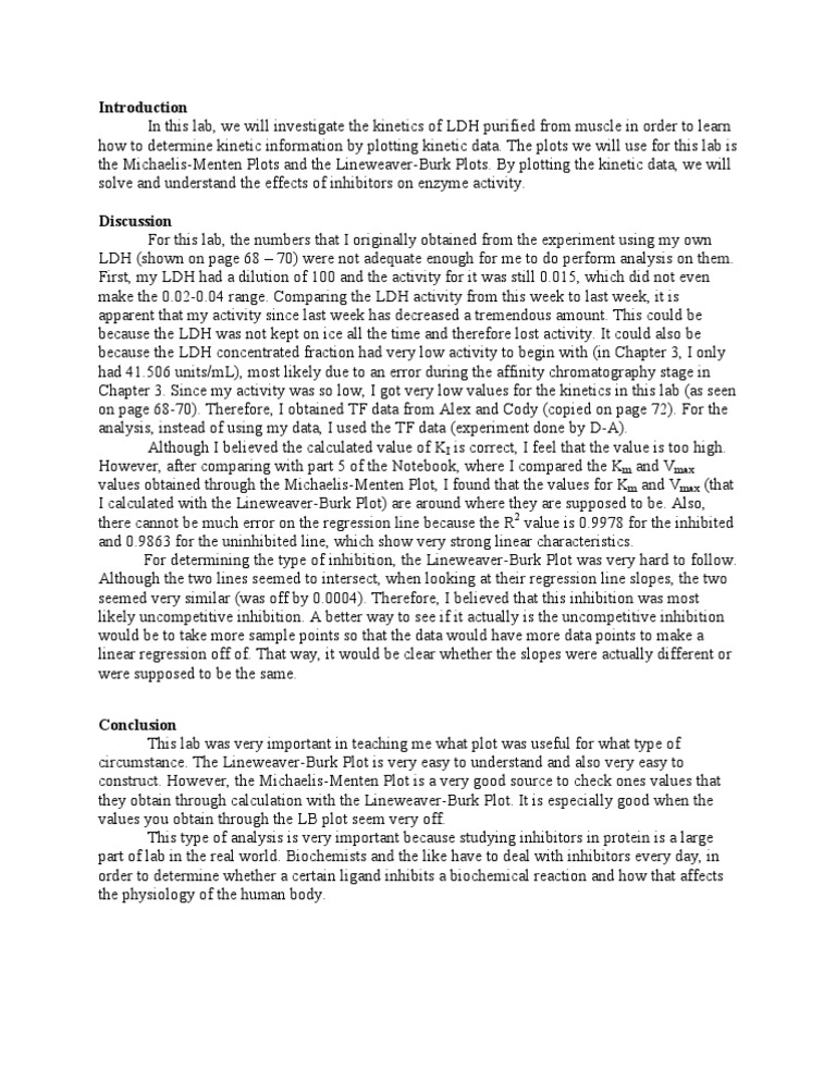 Lab 4 Report PDF Enzyme Inhibitor Enzyme