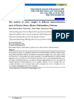 The Analysis of Water Samples in Different Industrialization Units of District Buner, Khyber Pakhtunkhwa, Pakistan