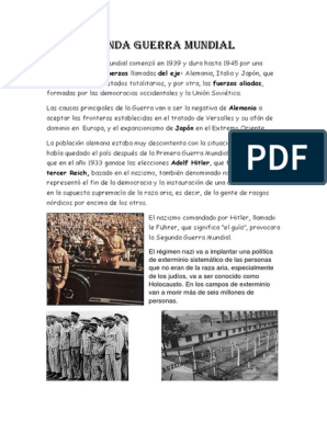 La Segunda Guerra Mundial para Niños | PDF | Aliados de la Segunda Guerra  Mundial | Alemania nazi