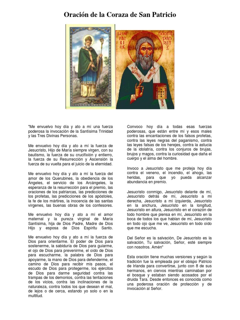 Oración de la Coraza de San Patricio Cristo (título) Oración