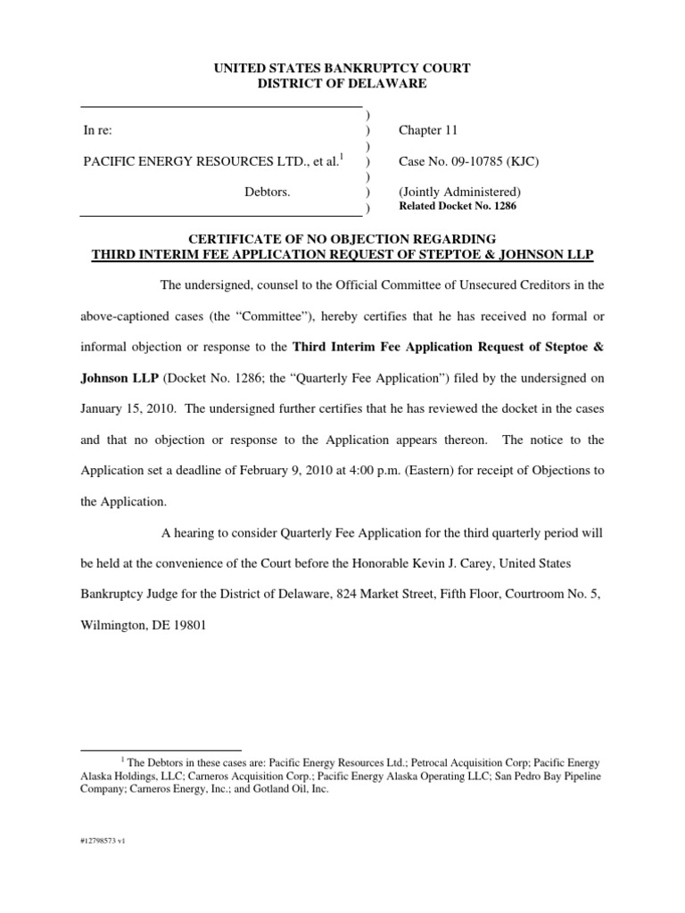 Related Docket No. 1286 | PDF | Law