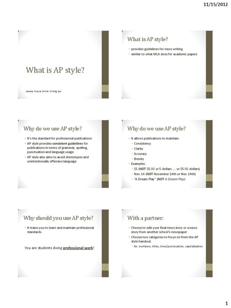 AP Style Guidelines for Students | PDF | Written Communication | Public ...