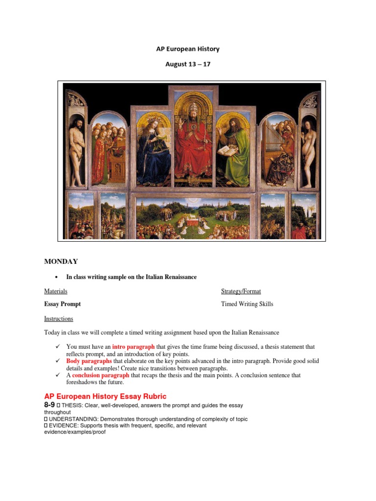 Italian Renaissance Essay Guidelines | PDF | Renaissance | Renaissance Art