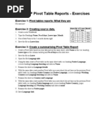 Excel XP Pivot Tables Exercises